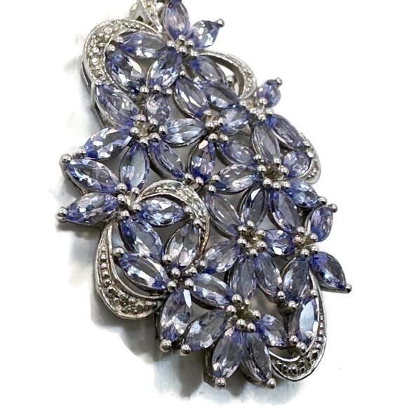 Tanzanite Pendant, Sterling Silver, Cluster, Designer, STS, Chuck Clemency - Picture 4 of 5